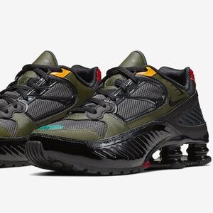 Nike Shox Enigma 9000 Sneakers Sz 8 Green Black Patent Streetwear